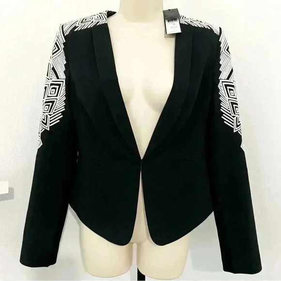 New REVOLVE BCBG MaxAzria Bolero Blazer Embroidered Crop 90s Y2K Tailored Boho - Picture 8 of 17